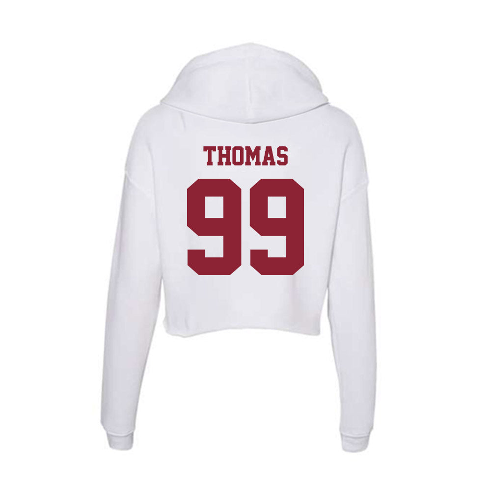 UMass - NCAA Football : Kamarion Thomas - Women's Crop Fleece Hoodie-1