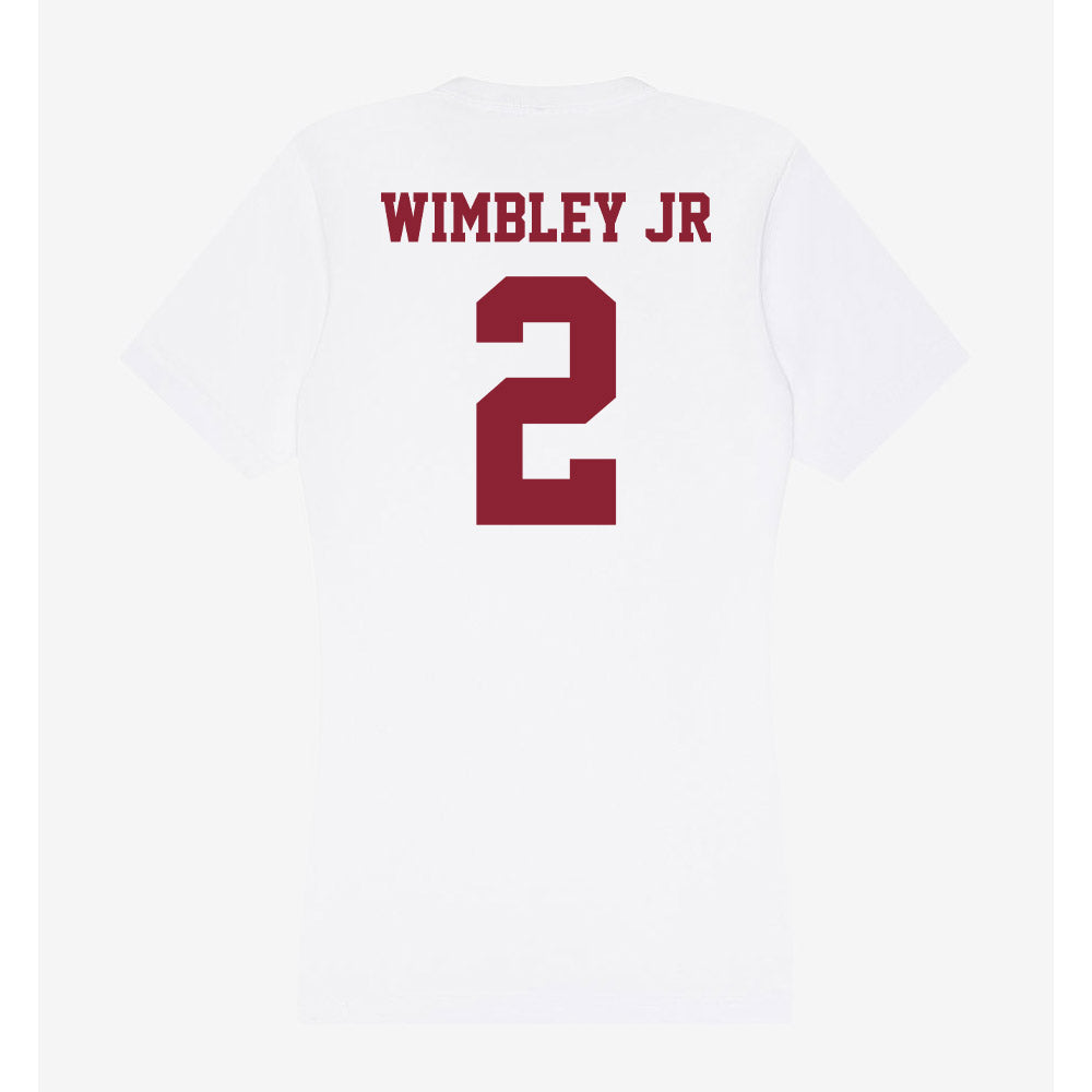UMass - NCAA Men's Basketball : Dwayne Wimbley jr - Women's V-Neck T-Shirt-1