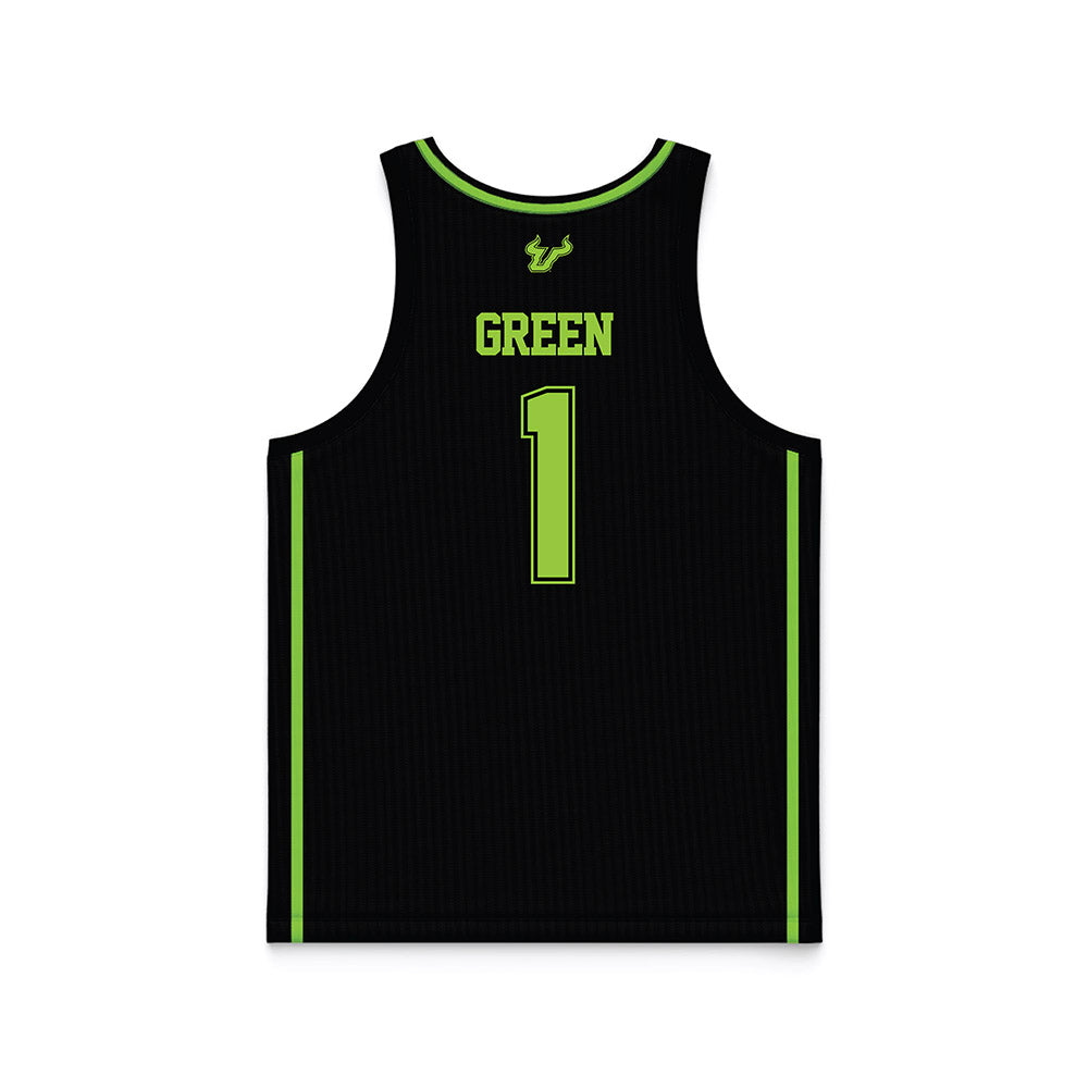USF - NCAA Men's Basketball : DeAnte Green - Black Basketball Jersey-1