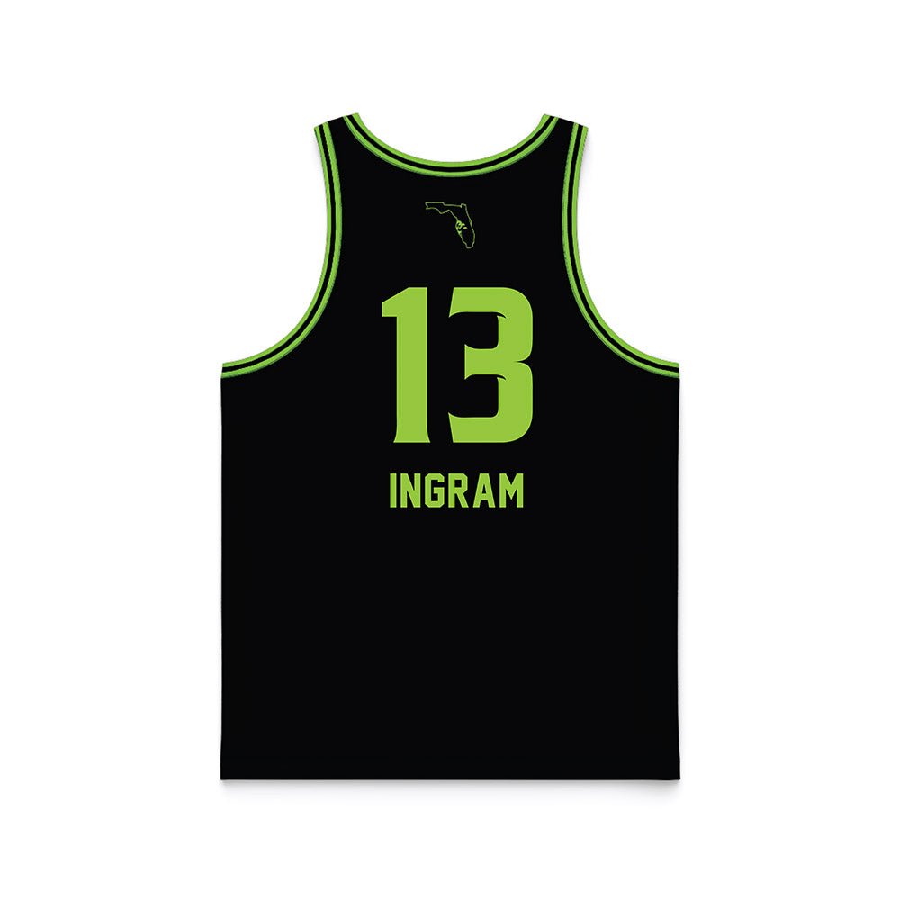 USF - NCAA Women's Basketball : Stefanie Ingram - Black Basketball Jersey-1
