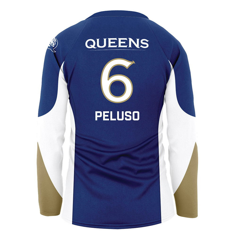 Queens - NCAA Women's Volleyball : Tyler Peluso - Blue Volleyball Jersey-1