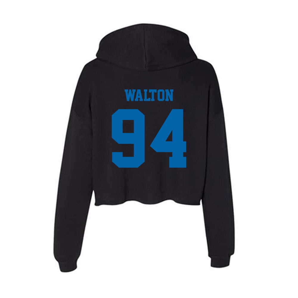 MTSU - NCAA Football : Jack Walton - Women's Crop Fleece Hoodie-1
