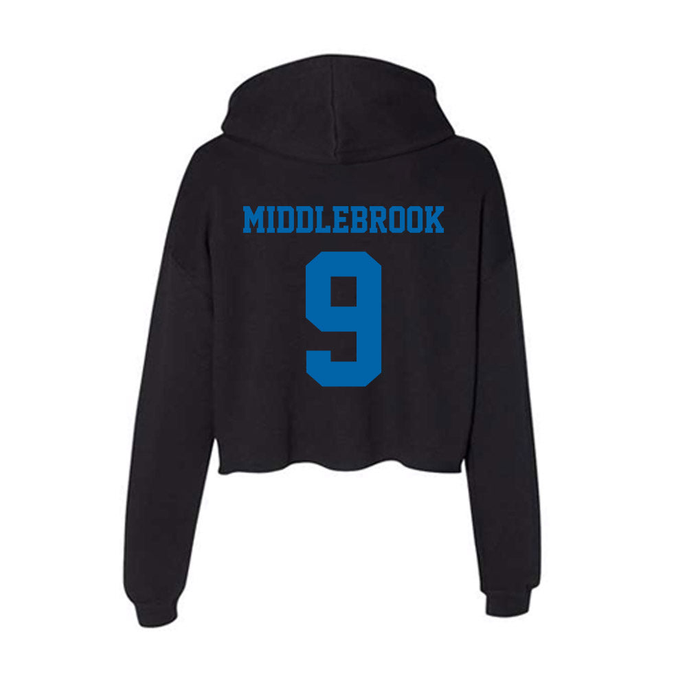 MTSU - NCAA Football : Jekail Middlebrook - Women's Crop Fleece Hooded Sweatshirt-1