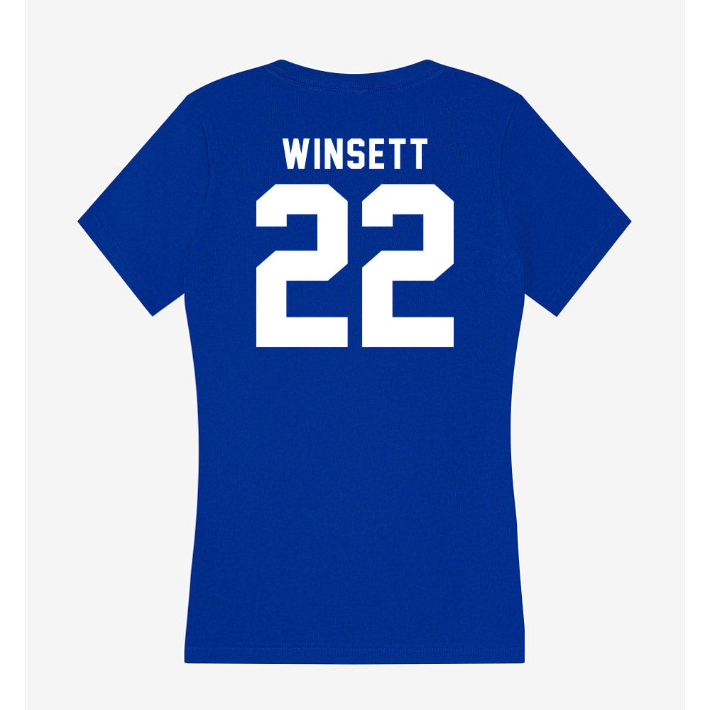Delaware - NCAA Baseball : Sam Winsett - Women's V-Neck T-Shirt-1