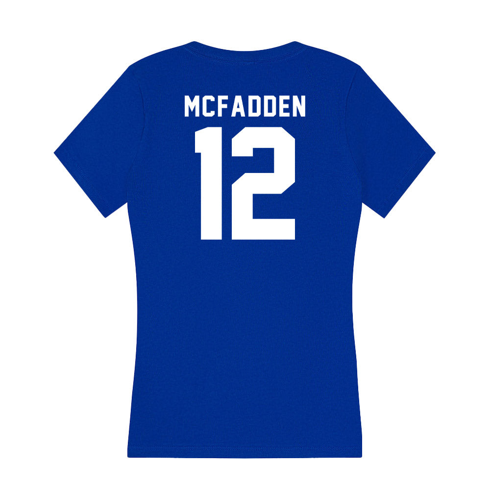 Delaware - NCAA Men's Basketball : Alex McFadden - Women's V-Neck T-Shirt-1