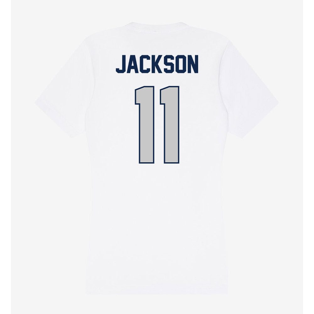 BU - NCAA Women's Basketball : Nevaeh Jackson - Women's V-Neck T-Shirt-1
