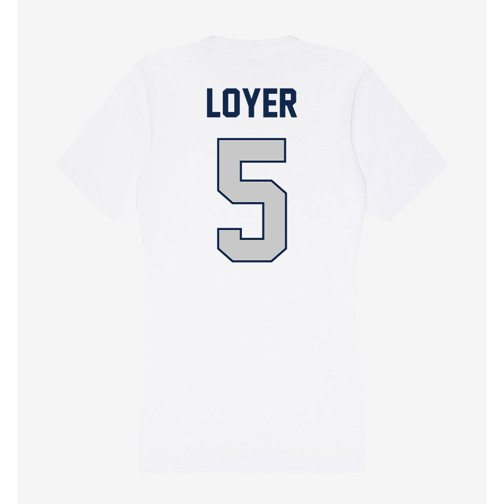 BU - NCAA Women's Volleyball : Jersey Loyer - Women's V-Neck T-Shirt-1