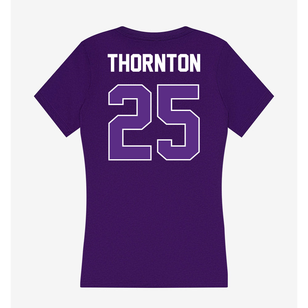 North Alabama - NCAA Football : Logan Thornton - Women's V-Neck T-Shirt-1