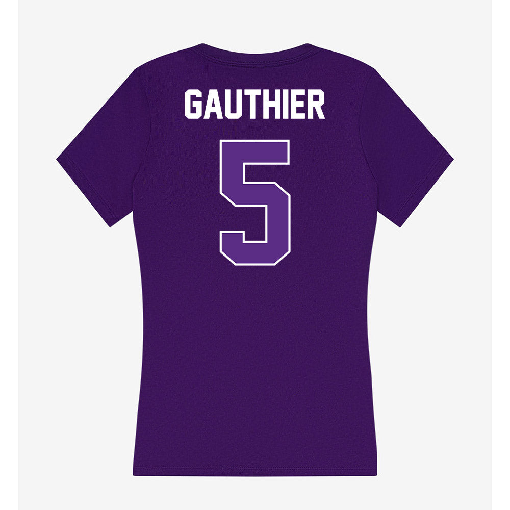 North Alabama - NCAA Beach Volleyball : Audrey Gauthier - Women's V-Neck T-Shirt-1
