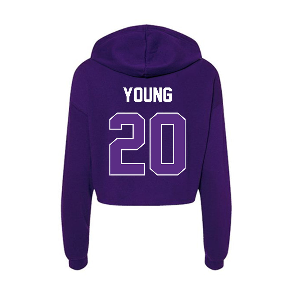 North Alabama - NCAA Football : Anthony Young - Women's Crop Fleece Hooded Sweatshirt-1
