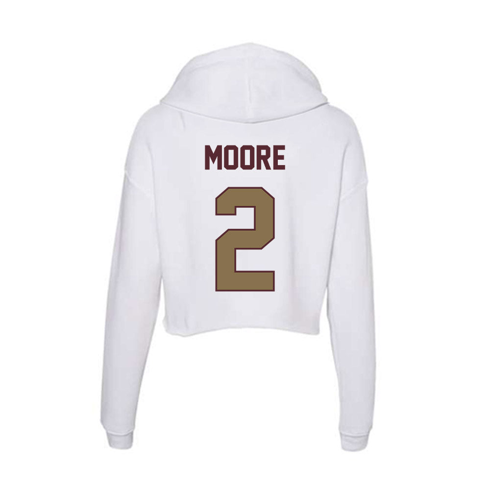 Texas State - NCAA Football : Trez Moore - Women's Crop Fleece Hooded Sweatshirt-1