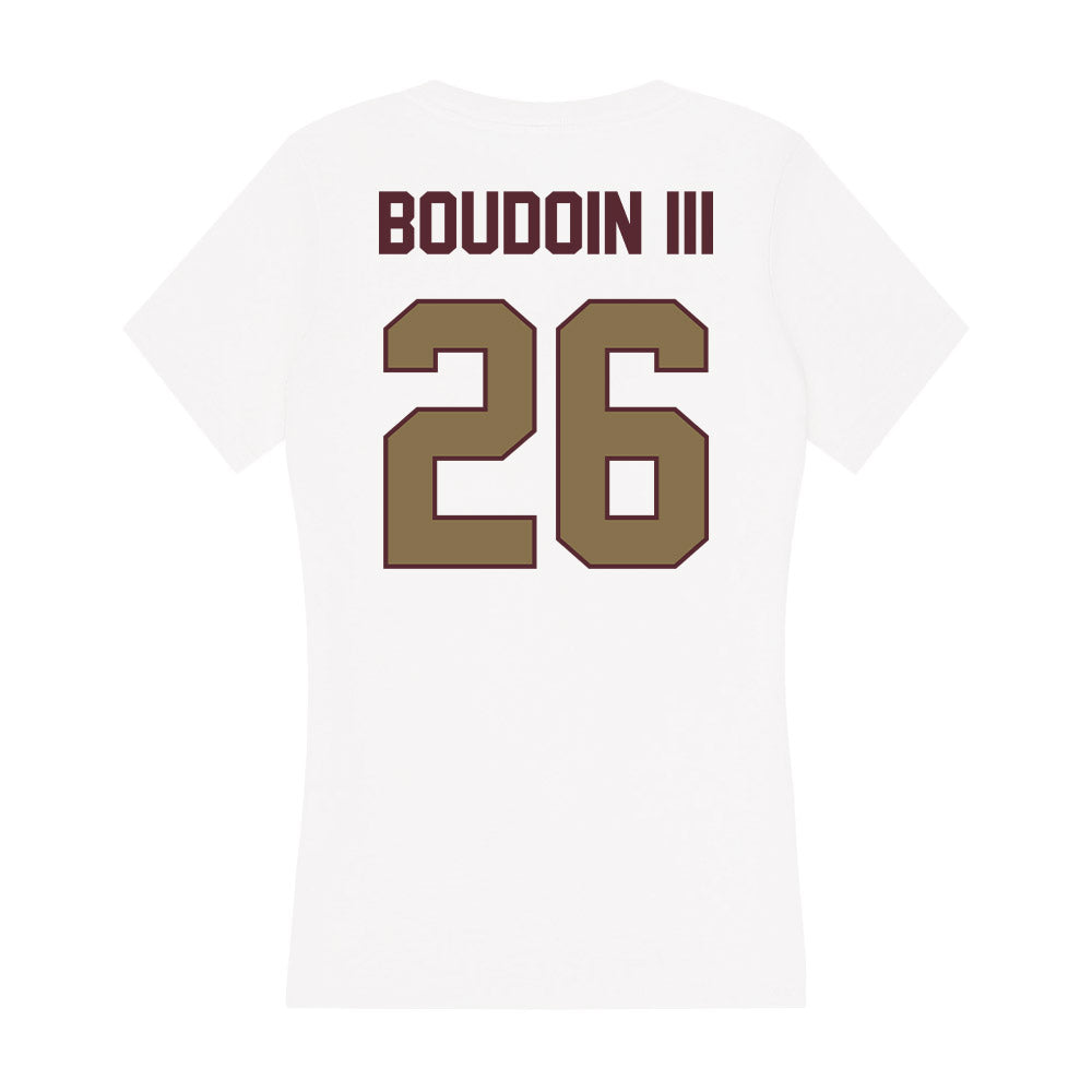 Texas State - NCAA Football : Michael Boudoin III - Women's V-Neck T-Shirt-1