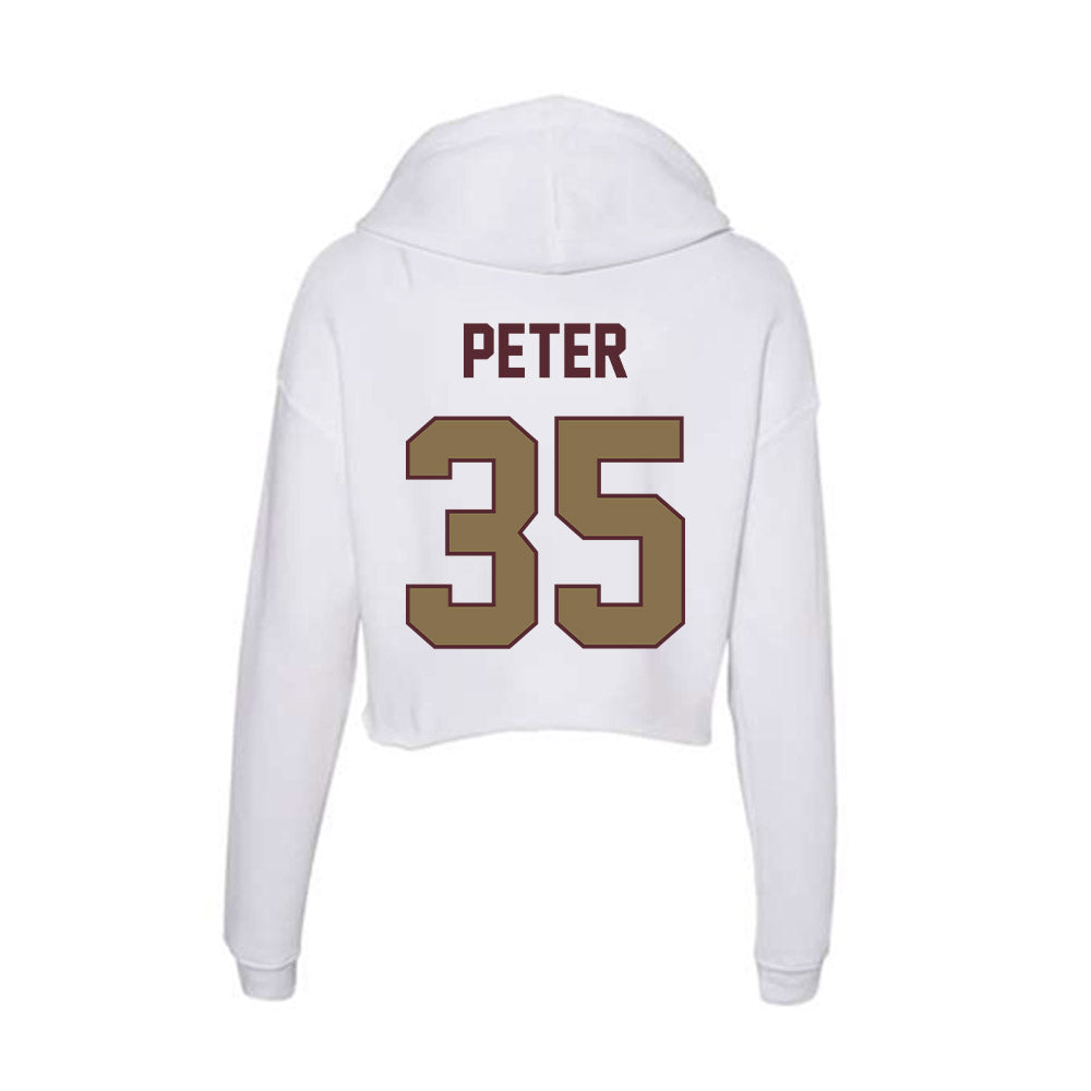 Texas State - NCAA Football : Emmanuel Peter - Women's Crop Fleece Hooded Sweatshirt-1