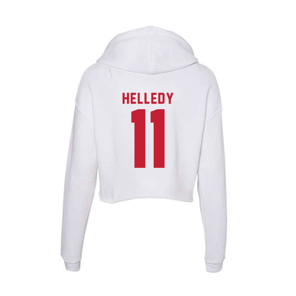 Miami of Ohio - NCAA Men's Ice Hockey : David Helledy - Classic Shersey Women's Crop Fleece Hooded Sweatshirt-1