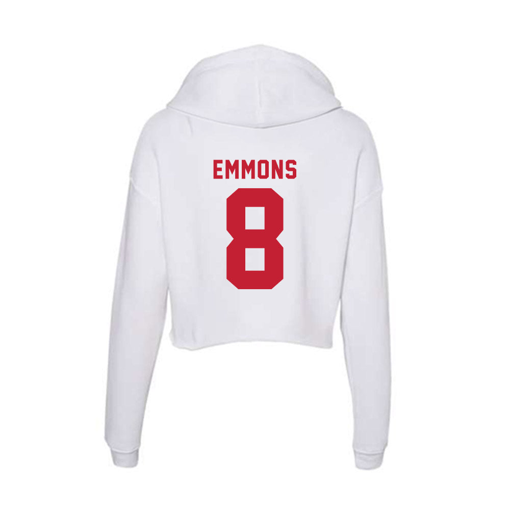 Miami of Ohio - NCAA Men's Ice Hockey : John Emmons - Women's Crop Fleece Hoodie-1