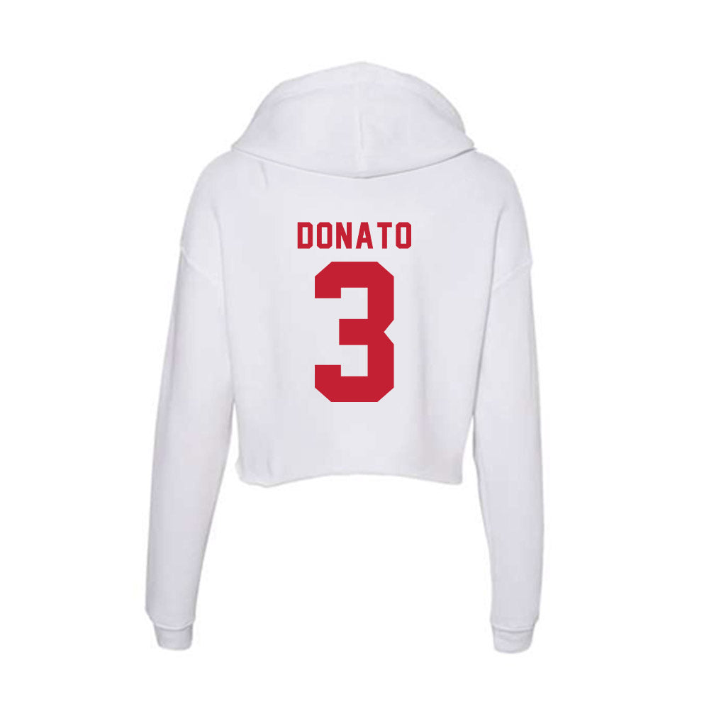 Miami of Ohio - NCAA Men's Ice Hockey : Nick Donato - Women's Crop Fleece Hoodie-1