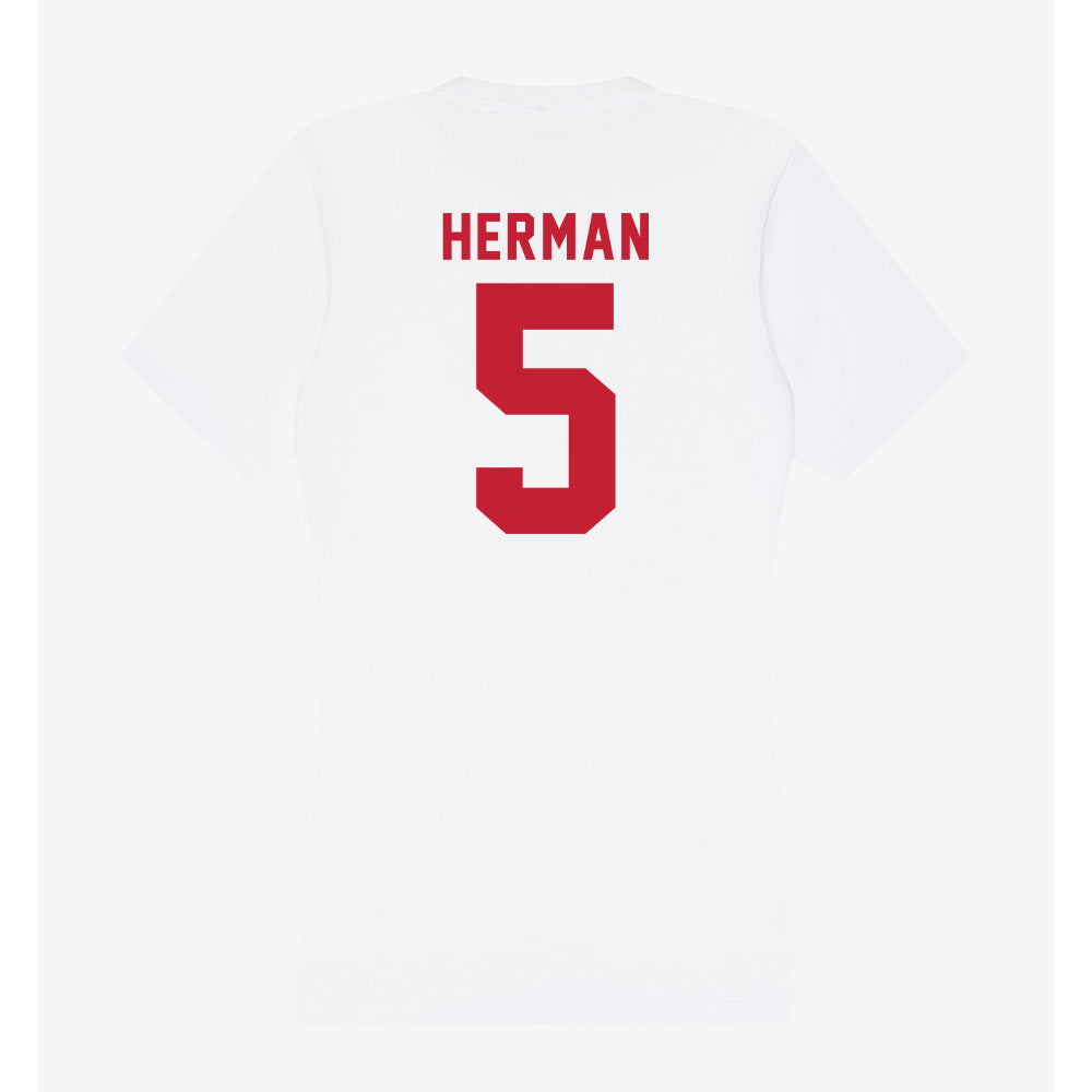 Miami of Ohio - NCAA Softball : Molly Herman - Women's V-Neck T-Shirt-1