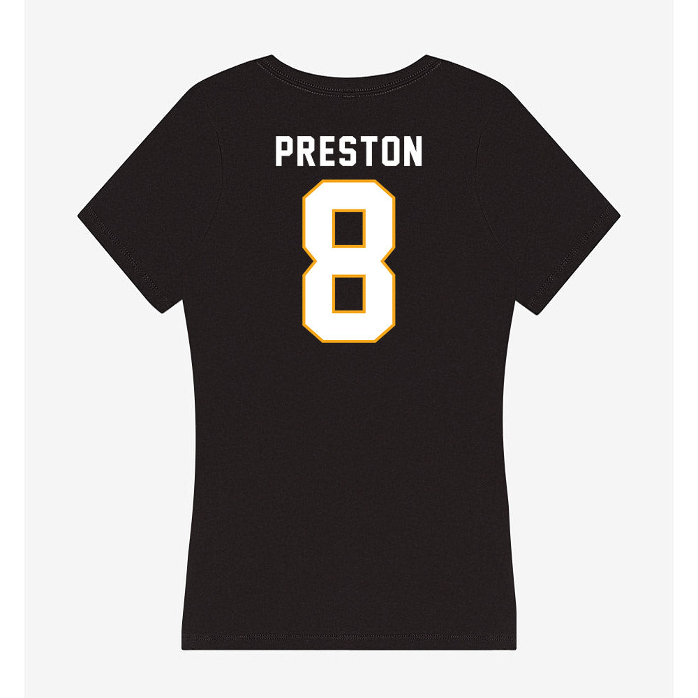 VCU - NCAA Women's Basketball : Daija Preston - Women's V-Neck T-Shirt-1