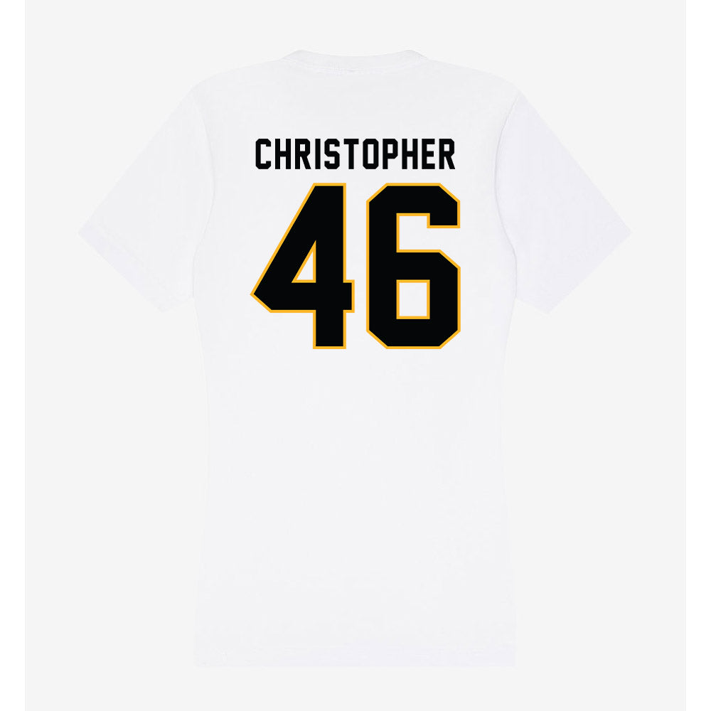 Kennesaw - NCAA Football : Tywon Christopher - Women's V-Neck T-Shirt-1
