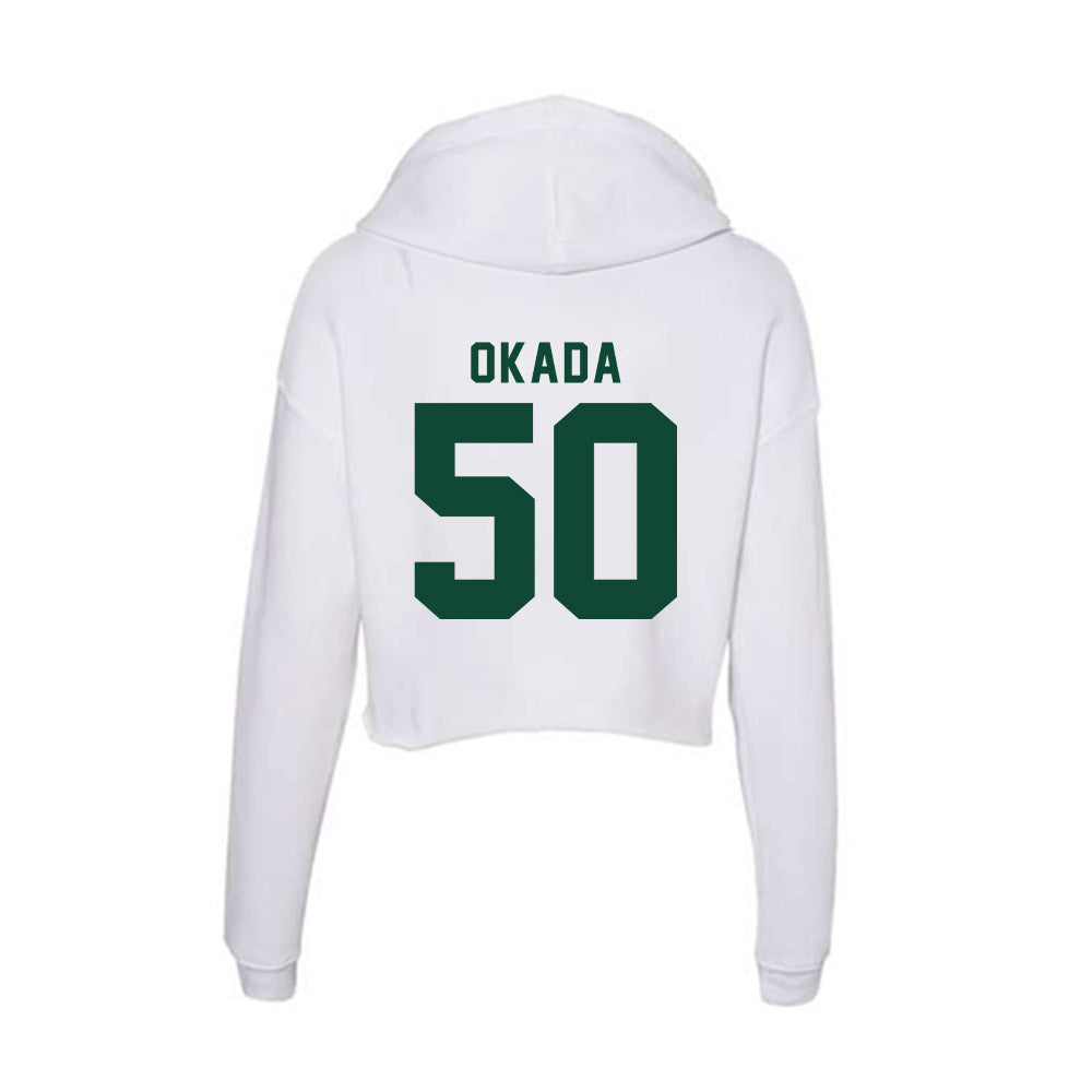 Hawaii - NCAA Baseball : Caleb Okada - Women's Crop Fleece Hoodie-1