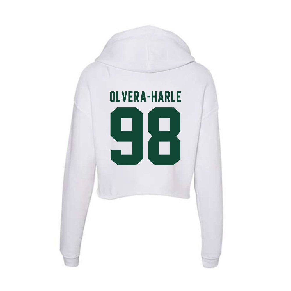 Hawaii - NCAA Football : Sean Olvera-Harle - Women's Crop Fleece Hoodie-1