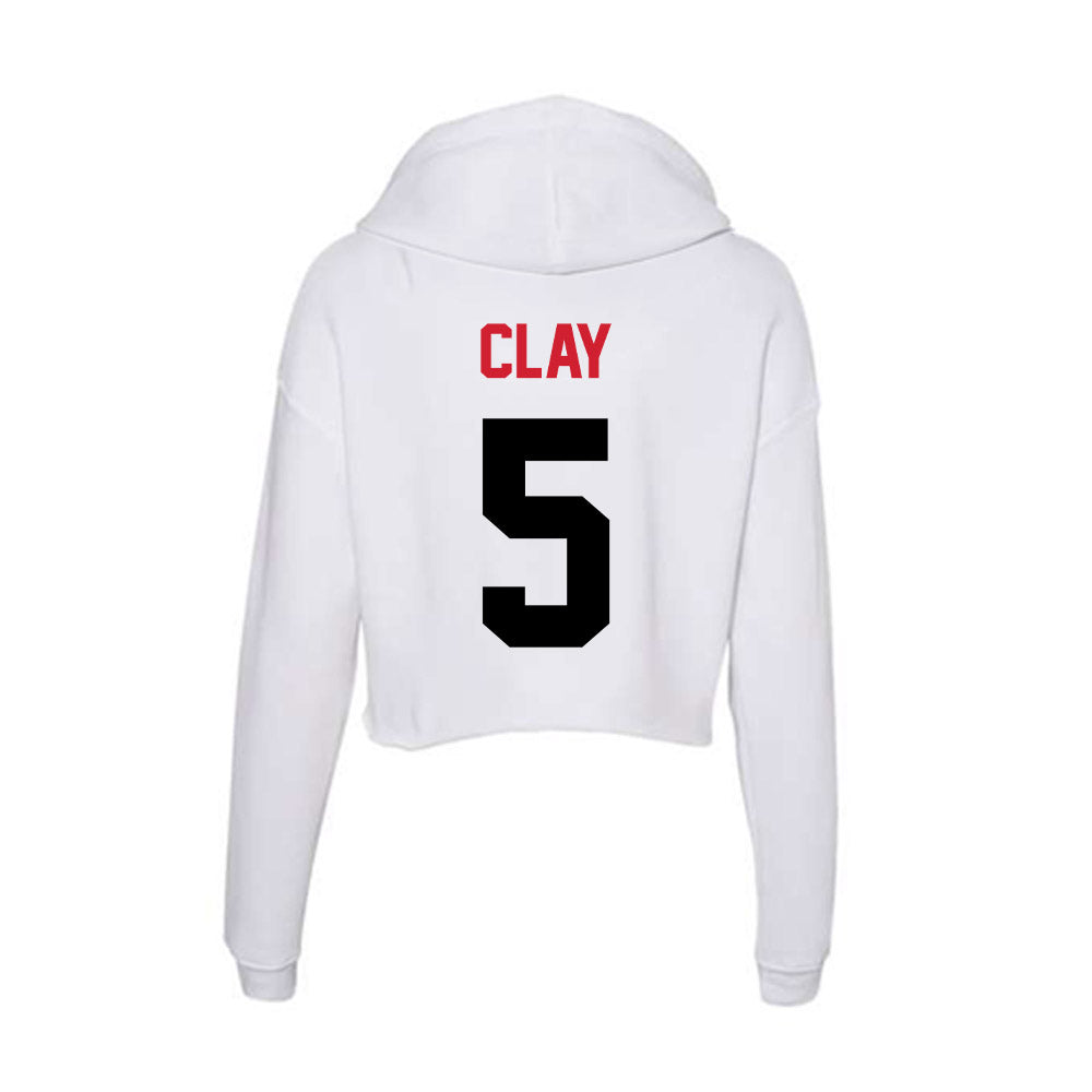 Arkansas State - NCAA Football : Kenyon Clay - Women's Crop Fleece Hoodie-1