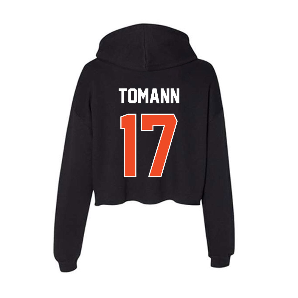 Boise State - NCAA Men's Basketball : Kaur Tomann - Women's Crop Fleece Hoodie-1