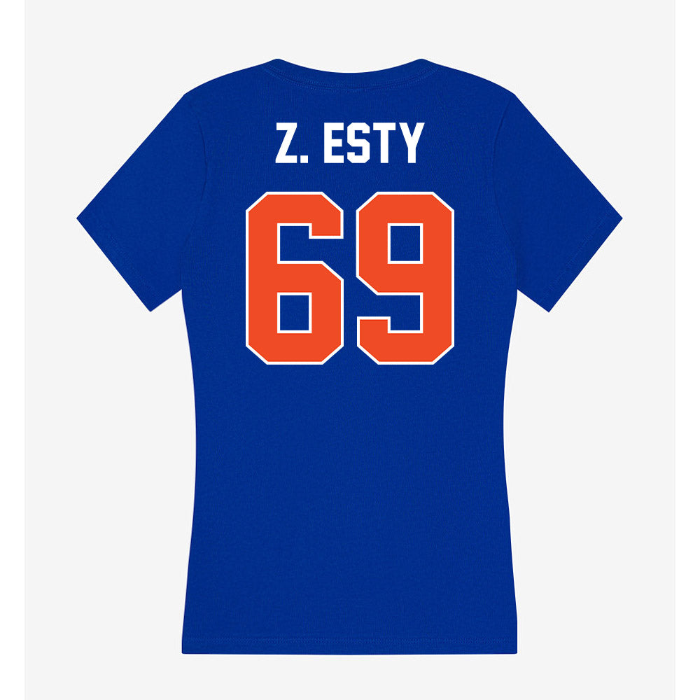 Boise State - NCAA Football : Zander Z. Esty - Women's V-Neck T-Shirt-1