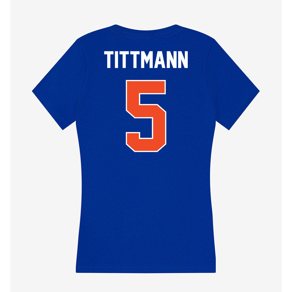 Boise State - NCAA Women's Volleyball : Azlynn Tittmann - Women's V-Neck T-Shirt-1