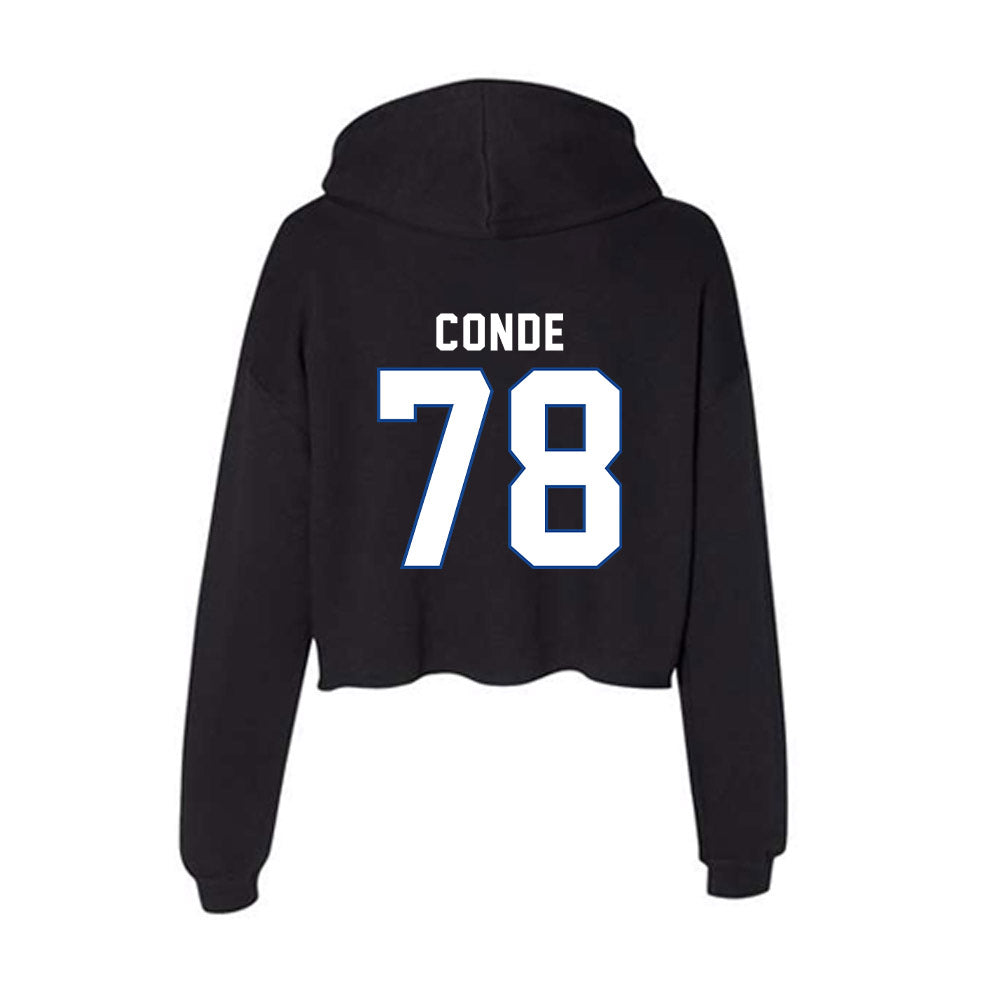 Grand Valley - NCAA Football : Jibriel Conde - Women's Crop Fleece Hoodie-1