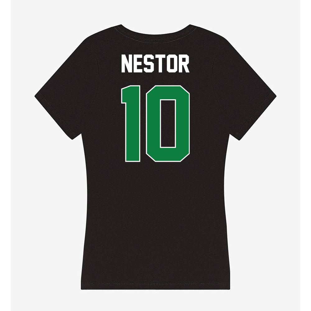 North Texas - NCAA Women's Basketball : Megan Nestor - Women's V-Neck T-Shirt-1