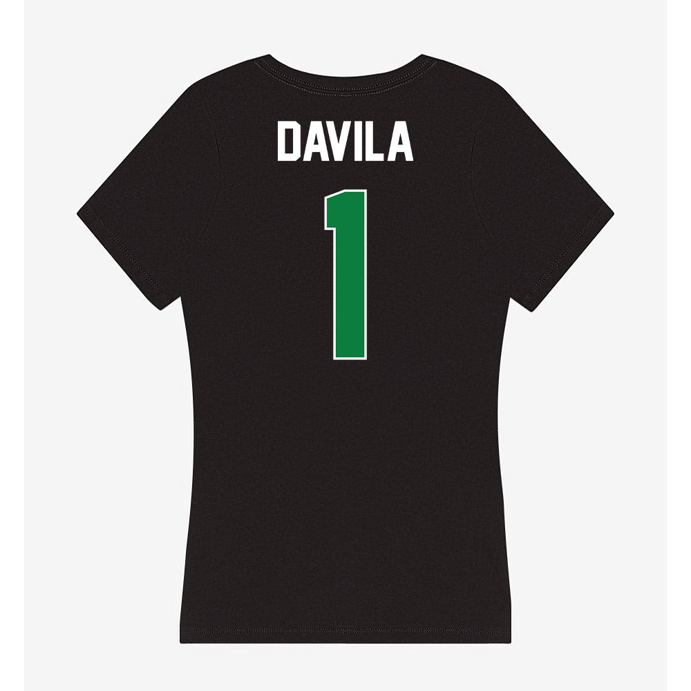 North Texas - NCAA Football : Keshawn Davila - Women's V-Neck T-Shirt-1
