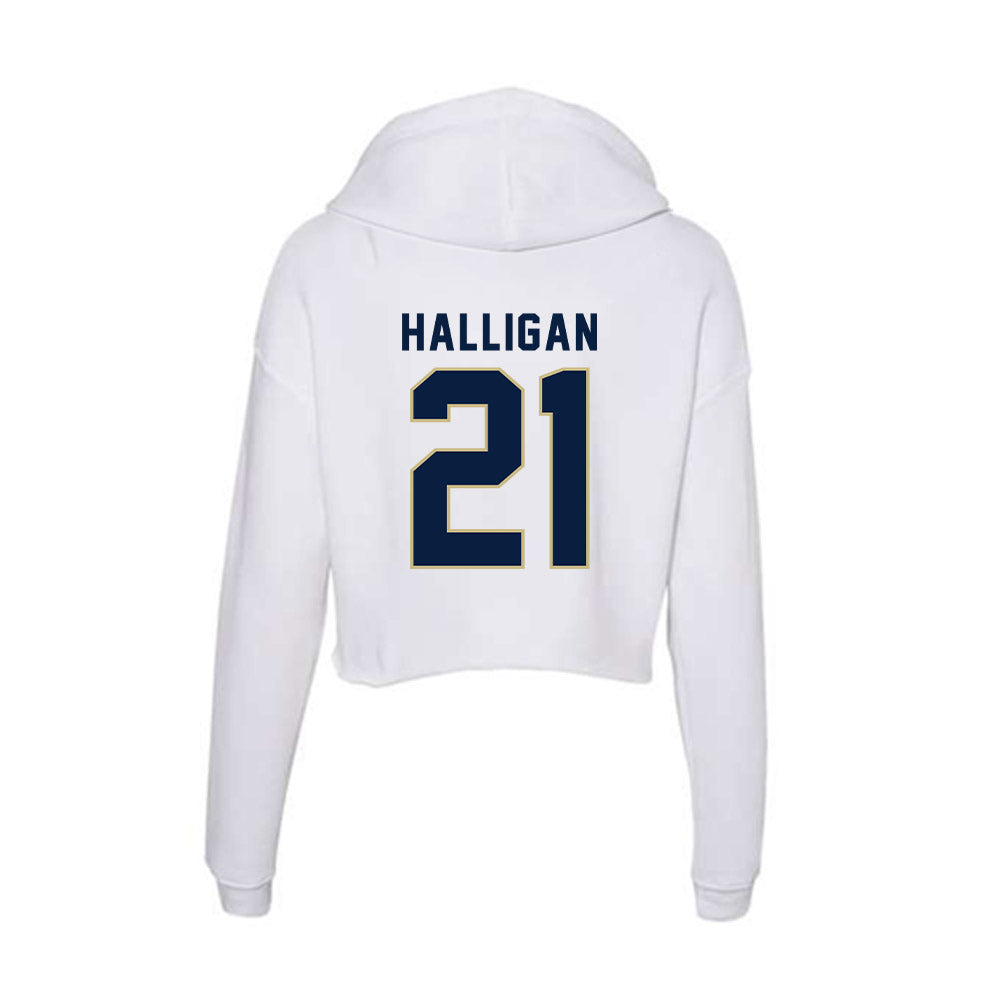 Akron - NCAA Men's Basketball : Zachary Halligan - Women's Crop Fleece Hoodie-1