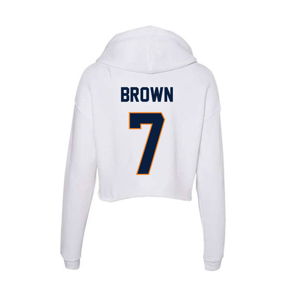 UTEP - NCAA Football : Jaylan Brown - Women's Crop Fleece Hoodie-1