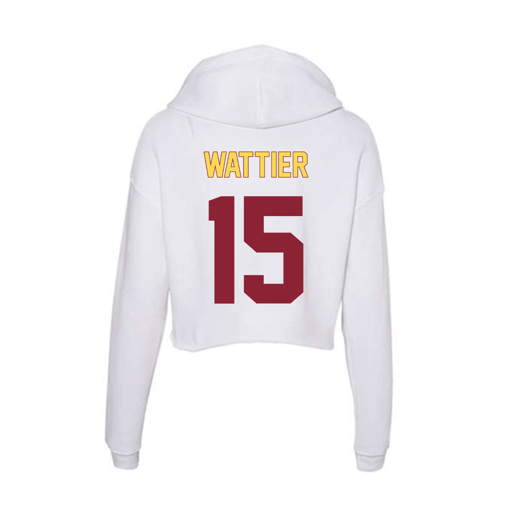 NSU - NCAA Women's Volleyball : Sidonia Wattier - Women's Crop Fleece Hooded Sweatshirt-1