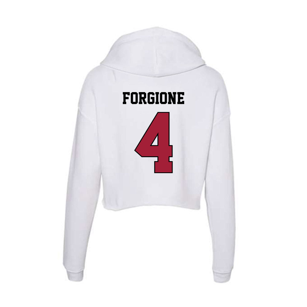 St. Joe's - NCAA Baseball : Max Forgione - Women's Crop Fleece Hoodie-1