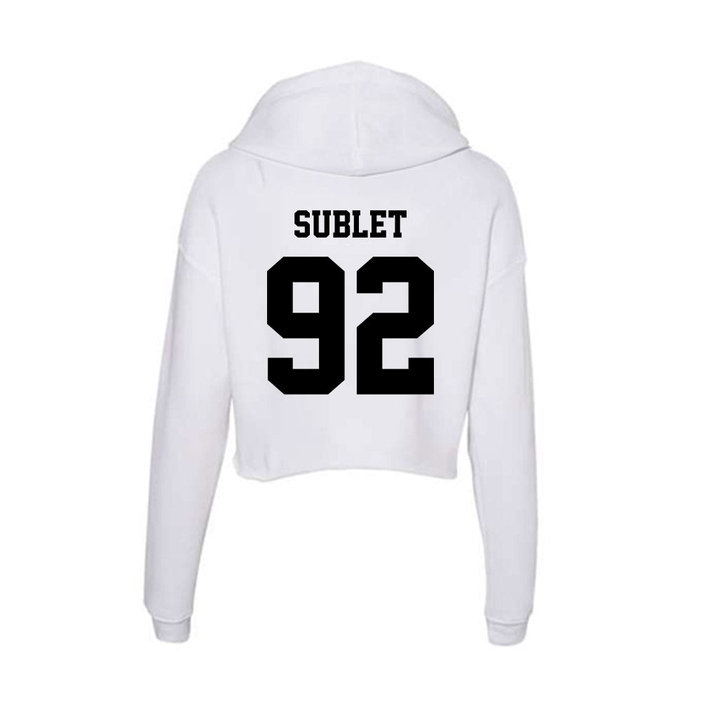Lamar - NCAA Football : Broderick Sublet - Women's Crop Fleece Hooded Sweatshirt-1
