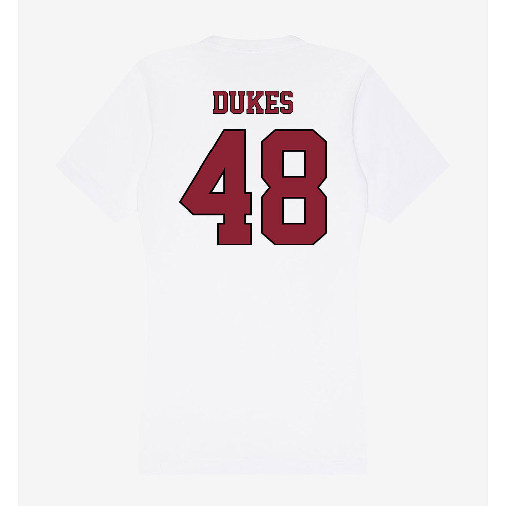 NCCU - NCAA Football : Jahzir Dukes - Women's V-Neck T-Shirt-1