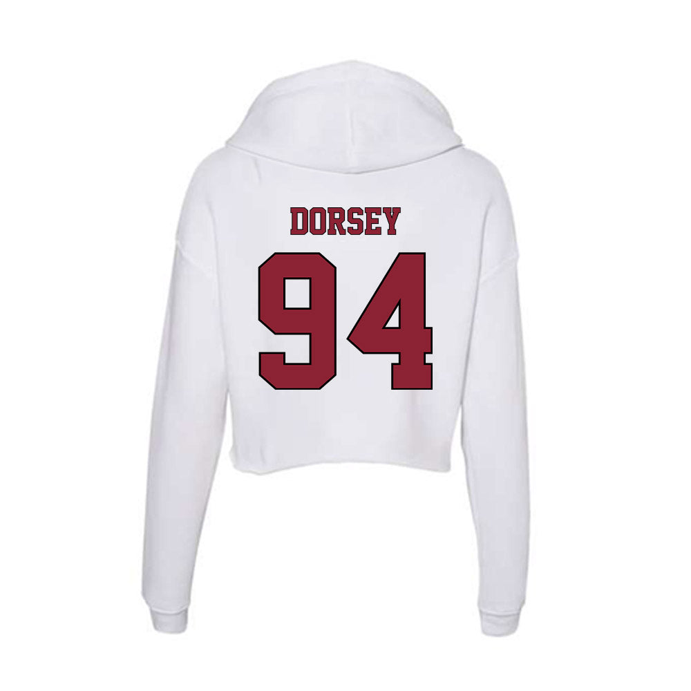 NCCU - NCAA Football : Gary Dorsey - Women's Crop Fleece Hooded Sweatshirt-1