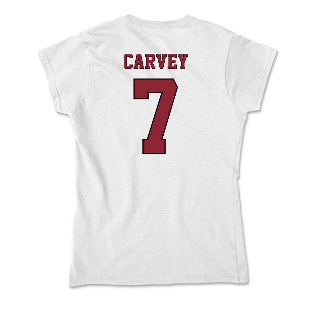 NCCU - NCAA Men's Basketball : Khouri Carvey - Soft Style Women’s T-Shirt-1