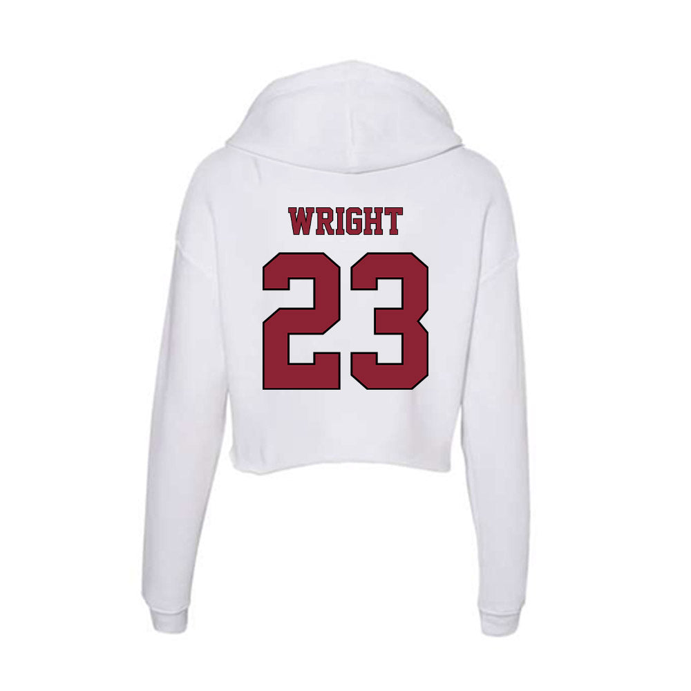 NCCU - NCAA Football : Jovon Wright - Women's Crop Fleece Hooded Sweatshirt-1