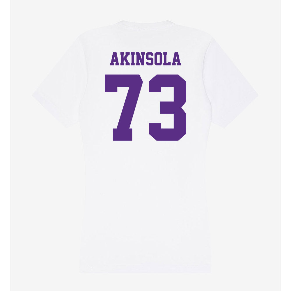 Furman - NCAA Football : Noah Akinsola - Women's V-Neck T-Shirt-1