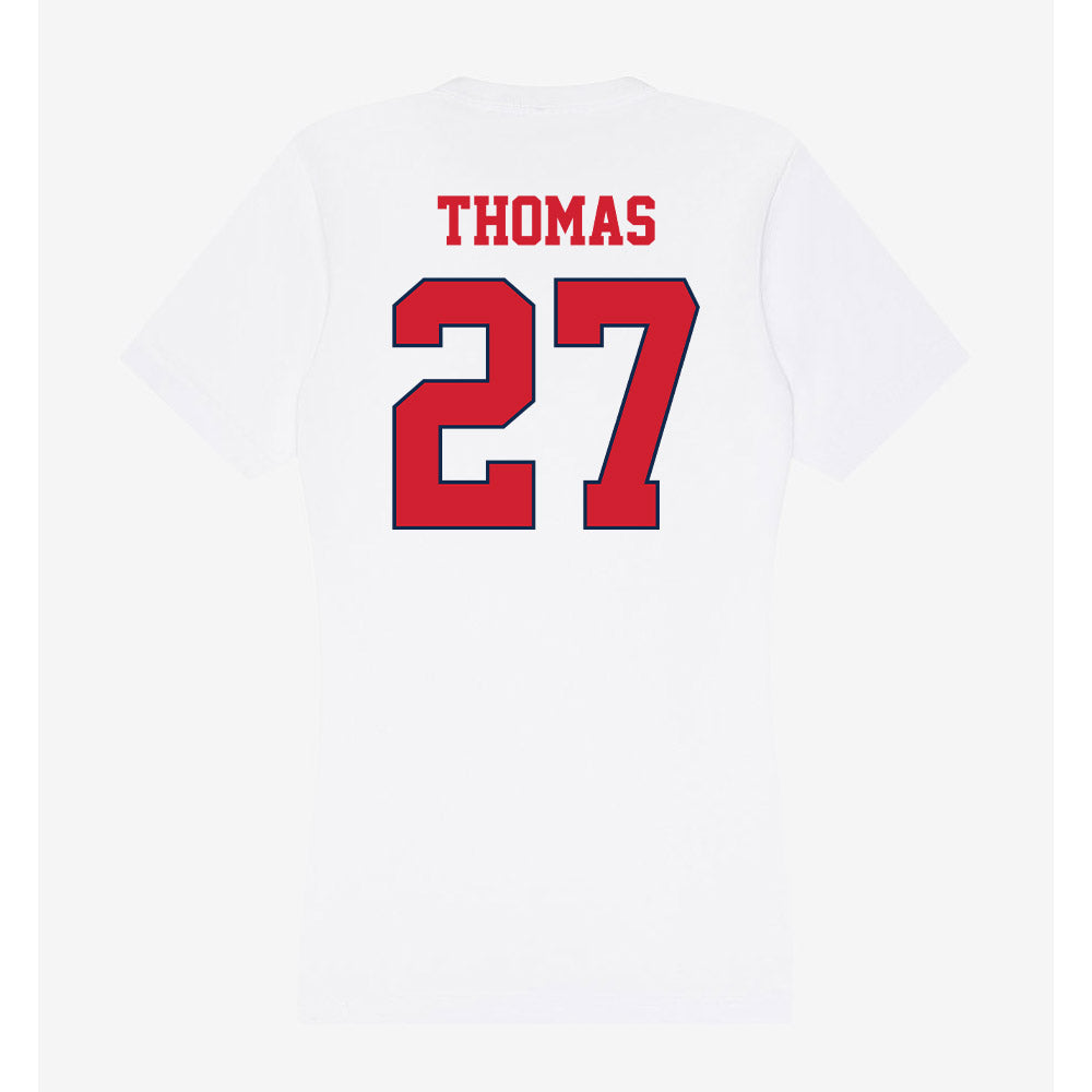 Fresno State - NCAA Football : Tariq Thomas - Women's V-Neck T-Shirt-1