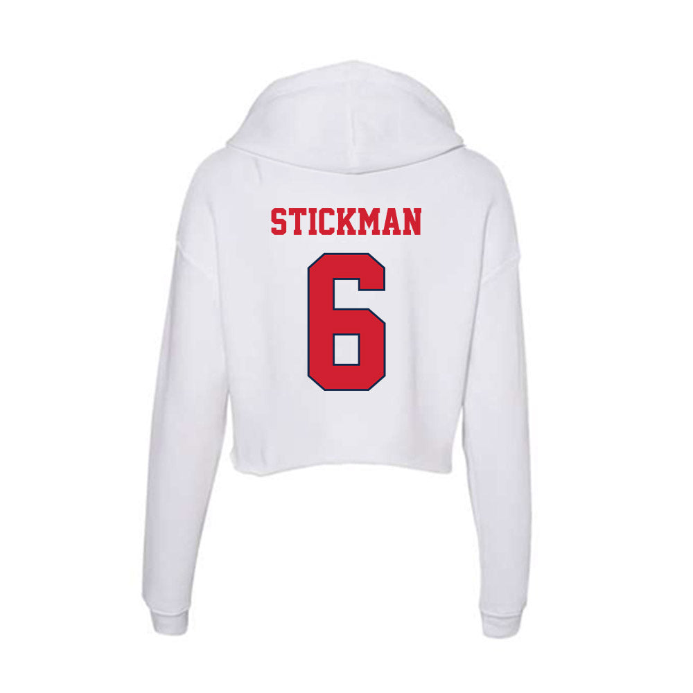 Fresno State - NCAA Men's Basketball : Dj Stickman - Women's Crop Fleece Hoodie-1