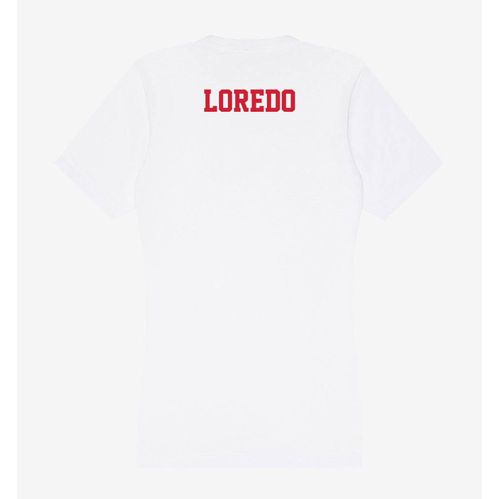 Fresno State - NCAA Men's Track & Field : Enrique Loredo - Women's V-Neck T-Shirt-1
