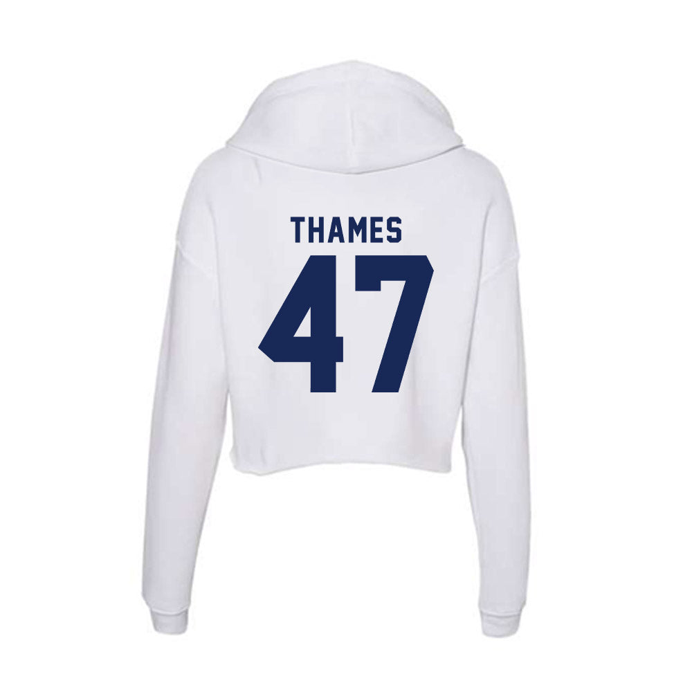 Rice - NCAA Football : Ty Thames - Women's Crop Fleece Hoodie-1