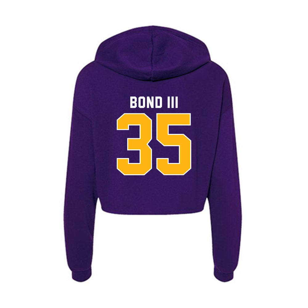 Northern Iowa - NCAA Men's Basketball : Leon Bond III - Women's Crop Fleece Hoodie-1