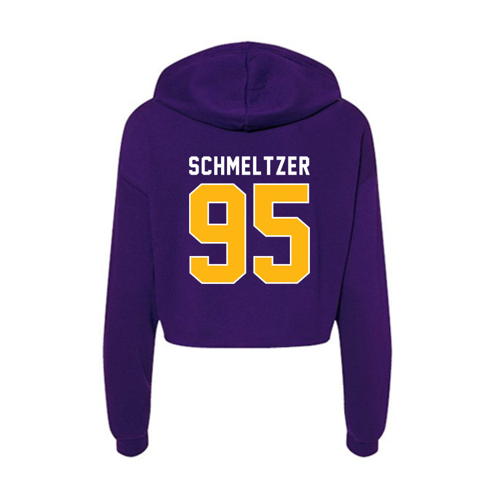 Northern Iowa - NCAA Football : Max Schmeltzer - Women's Crop Fleece Hooded Sweatshirt-1