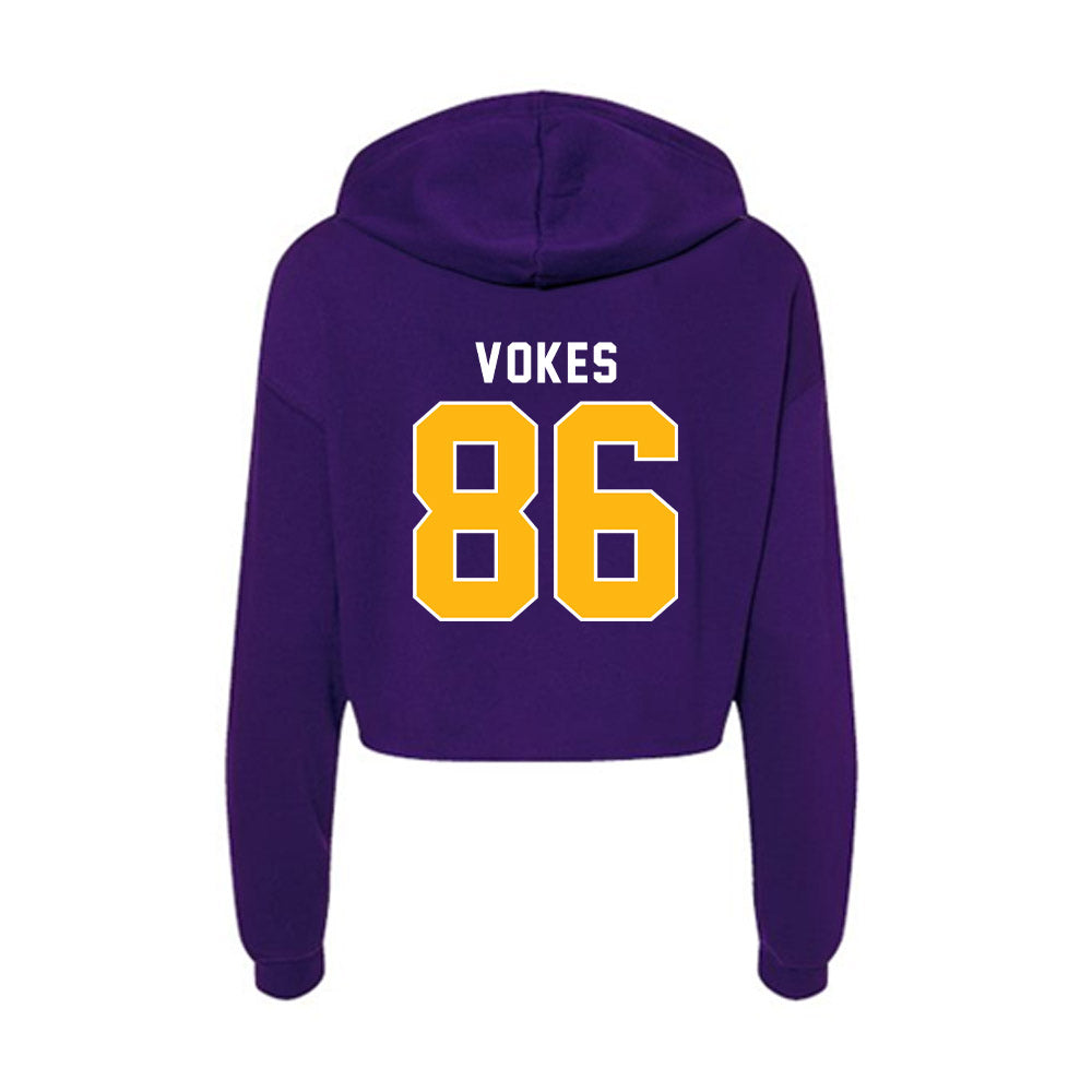 Northern Iowa - NCAA Football : Tiernan Vokes - Women's Crop Fleece Hooded Sweatshirt-1