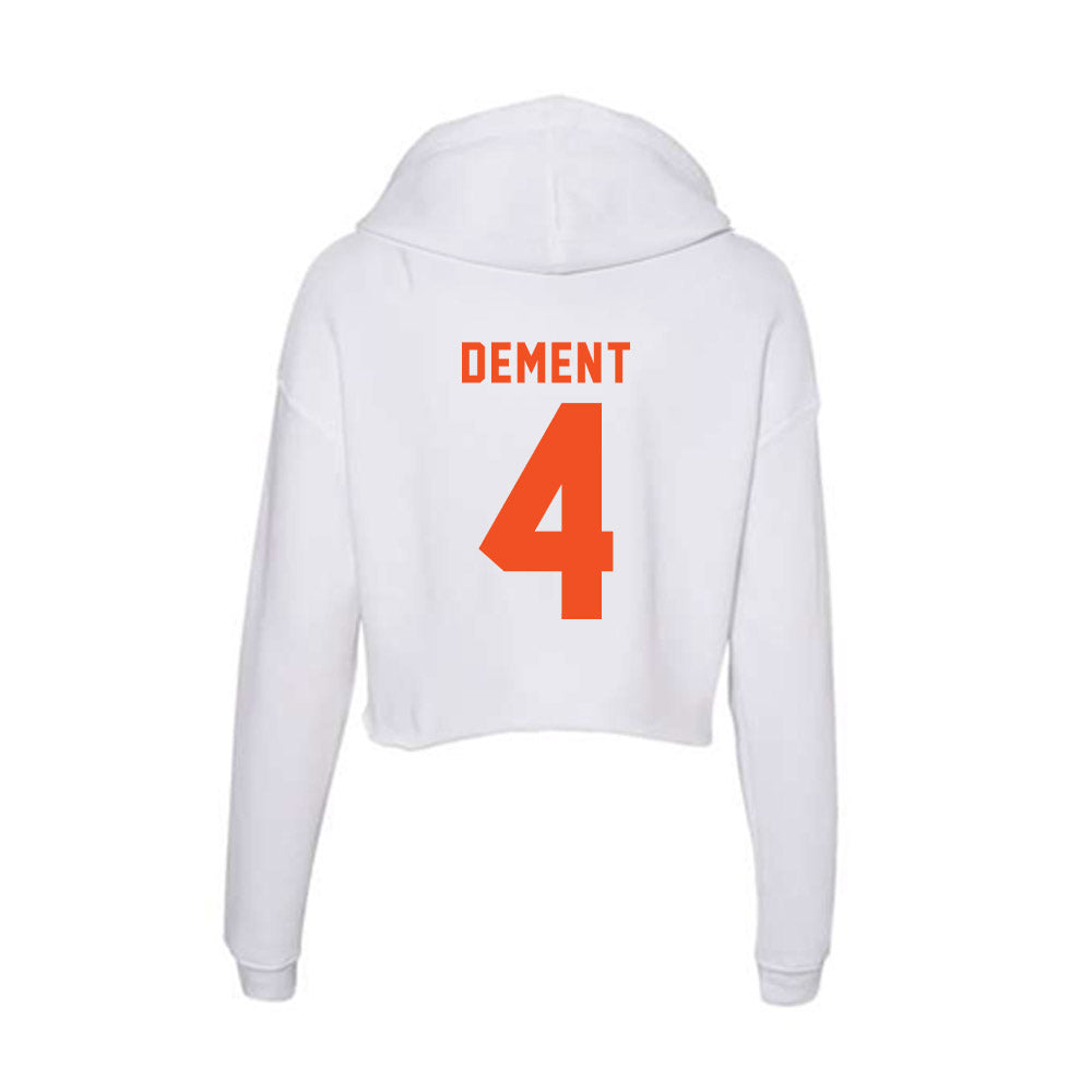 UTRGV - NCAA Football : Thomas Dement - Women's Crop Fleece Hooded Sweatshirt-1